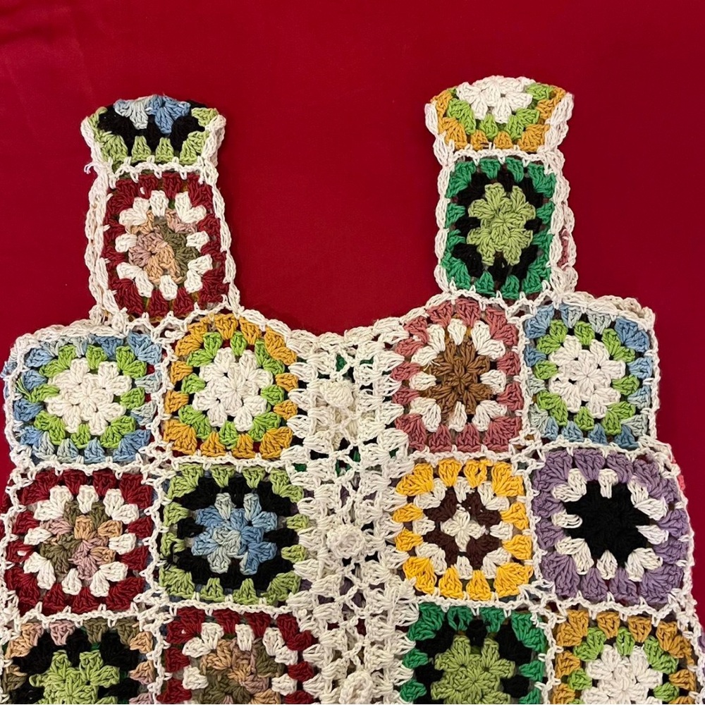 Colorful Crochet Patchwork Top